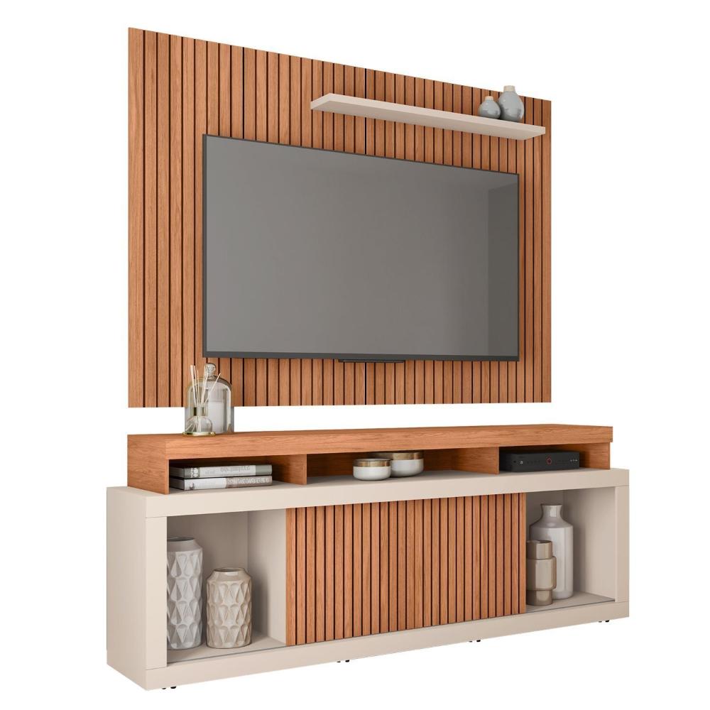 Miniatura Rack com Painel para Tv até 70 Polegadas Valença Freijó/Off White