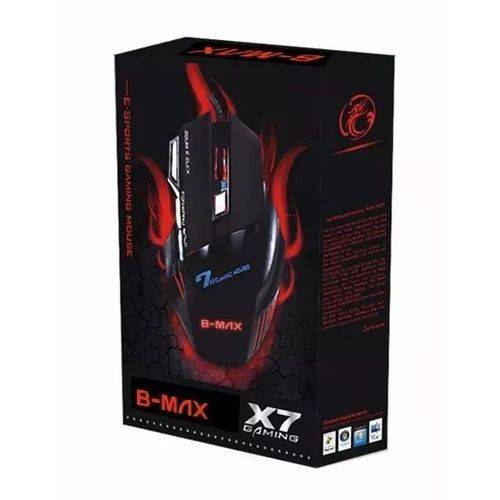 Miniatura Mouse Gamer Profissional BMax X7 Gaming Preto 7D / 2400DP