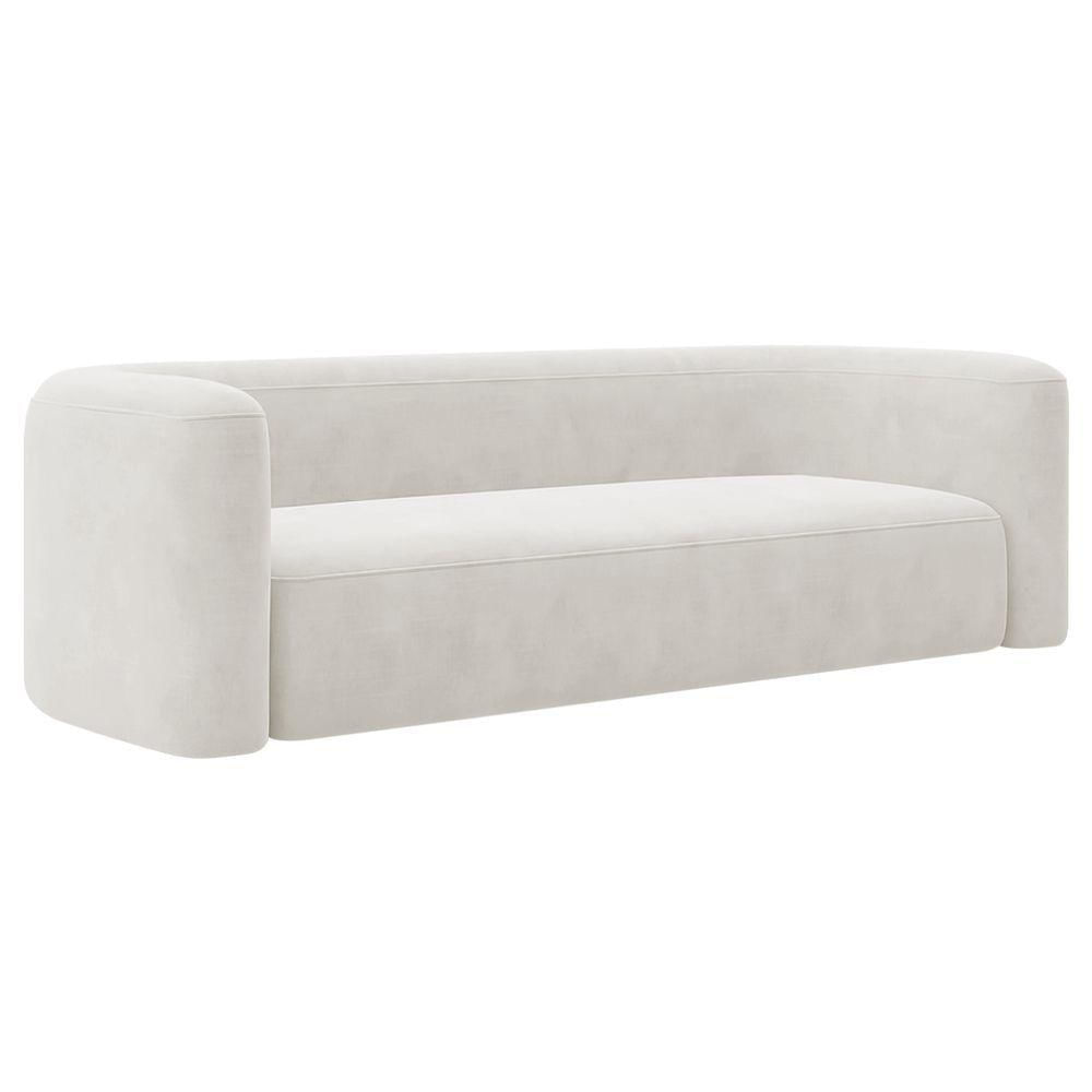 Kit Sofá 2 Lugares 160cm E Poltrona Orgânica Luxo Recepção Melina Bouclé - Amarena Moveis Cor Branco
