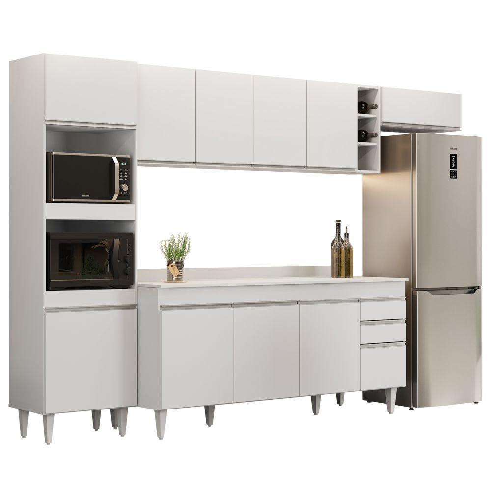 Miniatura Armário De Cozinha Modulada 5 Peças Cp17 Balcão Com Tampo Branco - Lumil