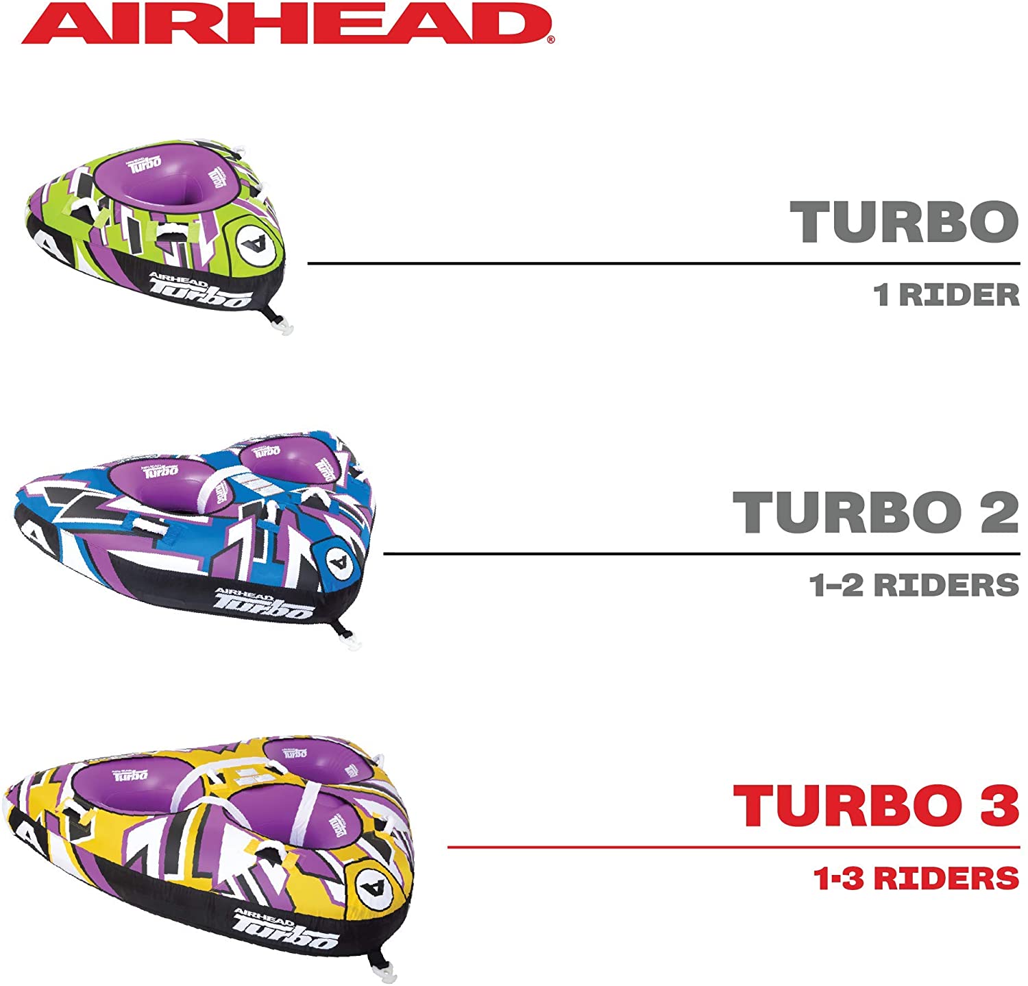 Miniatura AIRHEAD Boia Rebocável Inflável Para 3 Pessoas Resistente R oxa