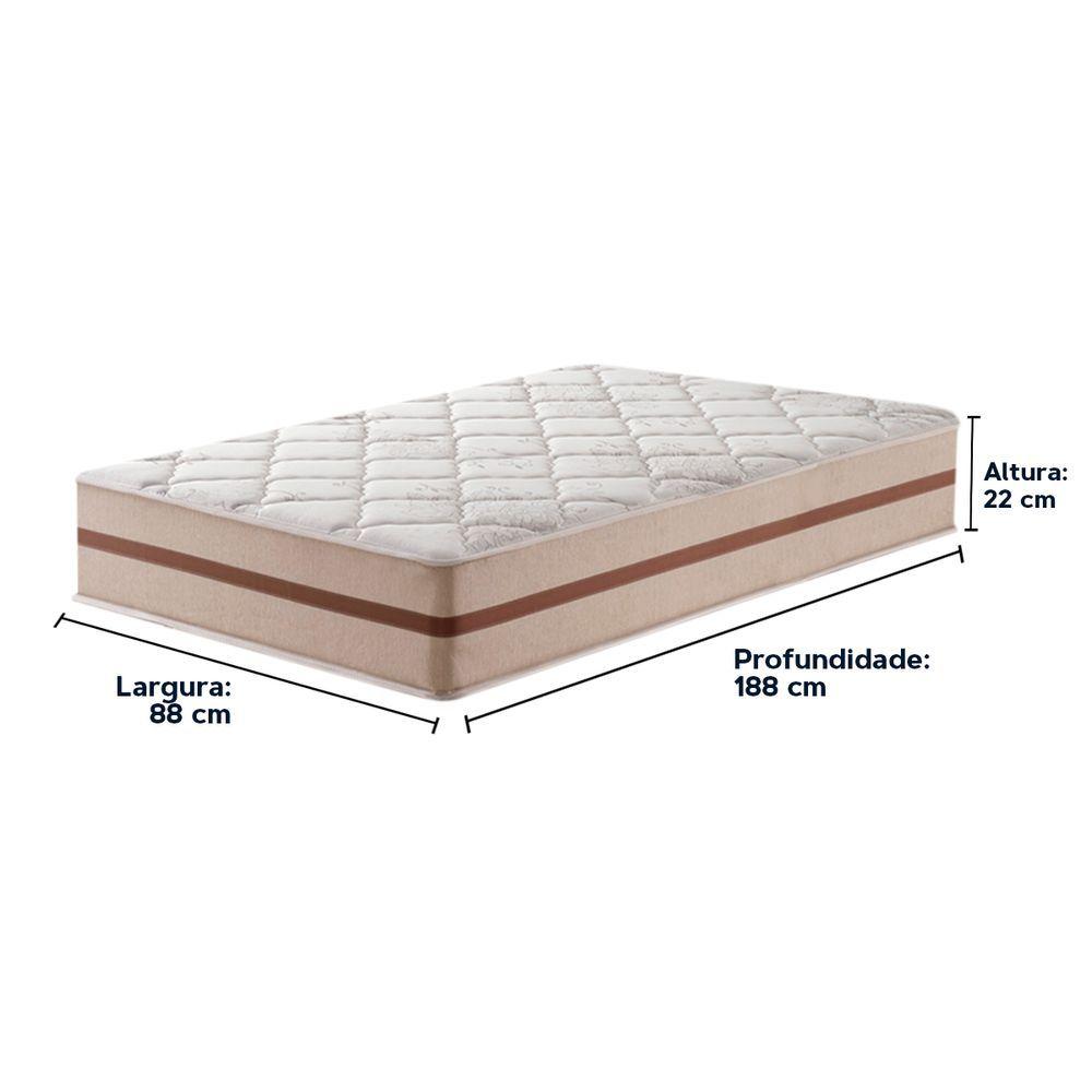 Miniatura Cama Box Baú Branco E Colchão Classic 22 Cm Molas Ensacadas Solteiro Anjos