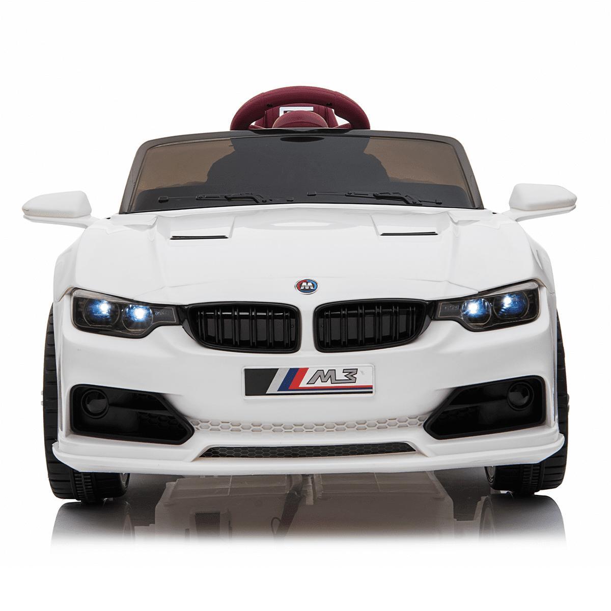 Miniatura Carrinho Elétrico Infantil Mini Bmw M3 Luxo Branco 12V