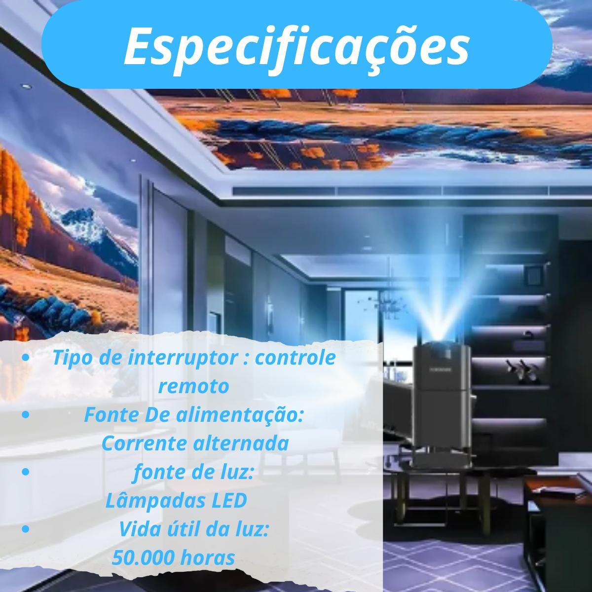 Projetor Hy320 Wifi6 Hd 390 4K Ansi Android Smart Entrega