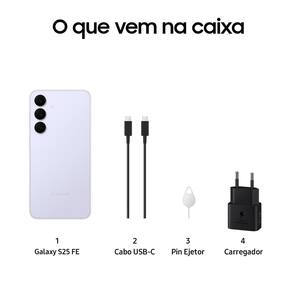 Smartphone Samsung Galaxy S25 FE 5G Tela 6,7” AMOLED 128GB 8GB RAM Câmera 50MP Azul