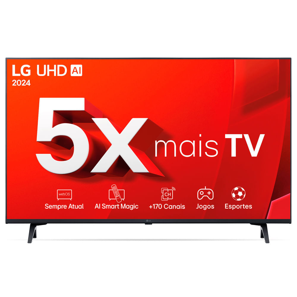 Miniatura Smart TV LG 4K 43" UHD Processador 5 Ger7 AI Alexa/Chromecast Integrado Otimizador de Jogos webOS 24 - 43UT8000PSA Bivolt