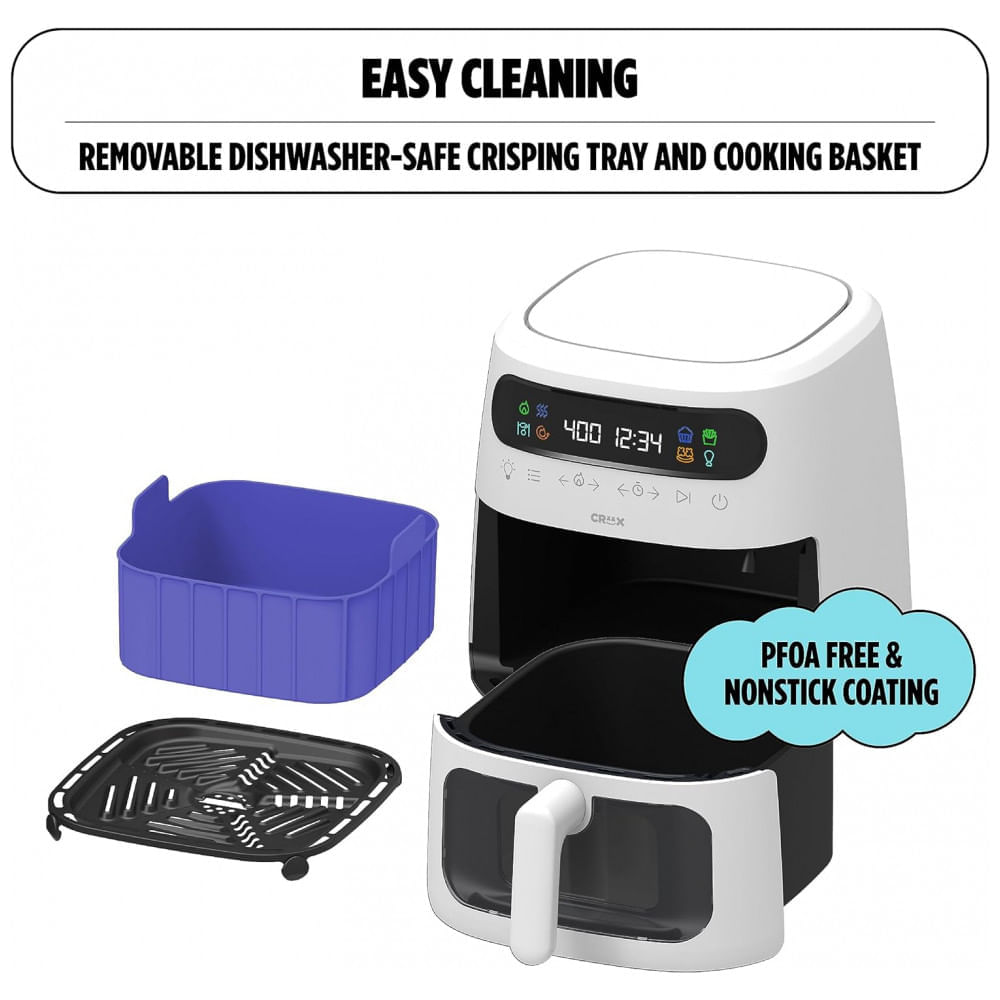 Miniatura Fritadeira Elétrica Air Fryer 8L com Tecnologia TurboCrisp, Controle de Temperatura e Desligamento Automático, 1750W, C...