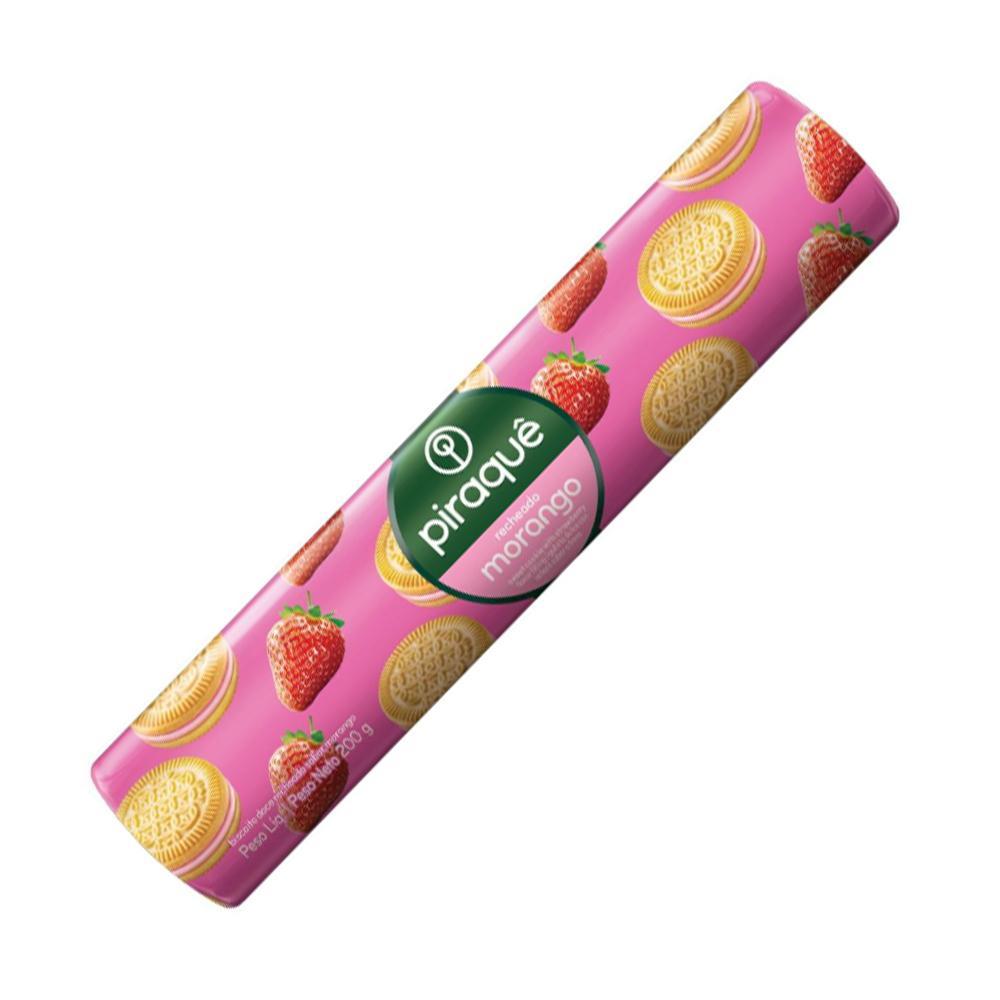 Miniatura Biscoito Piraquê Recheado Morango 160G- 20Un