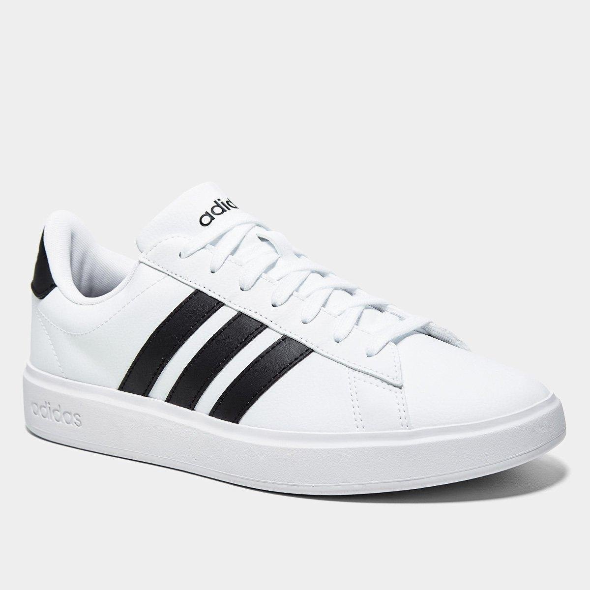 Miniatura Tênis Feminino Adidas Grand Court 2.0 Branco+Preto - 34