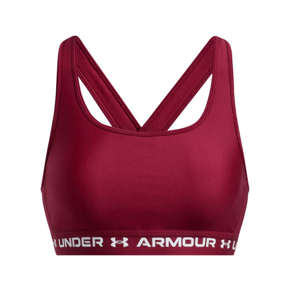 Miniatura Top de Treino Feminino Under Armour Crossback Mid GG Vermelho