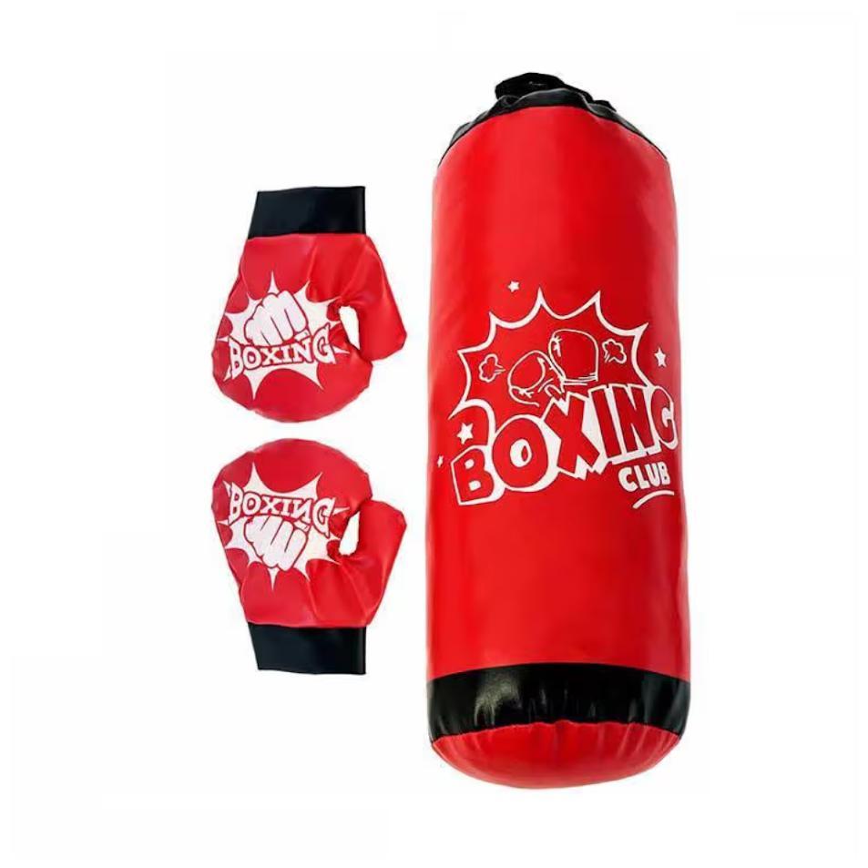 Brinquedo Kit Saco De Pancada Infantil Luvas De Boxe