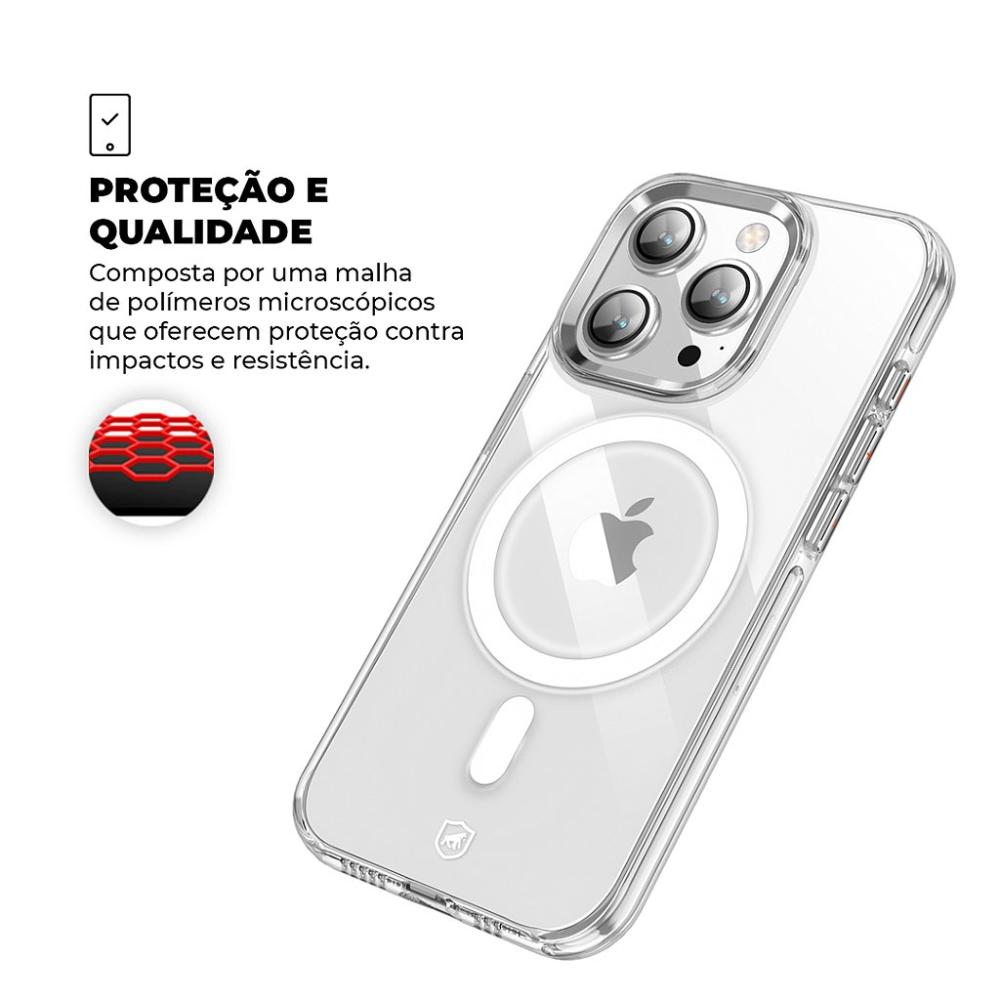Kit Capa MagSafe Crystal Armor e Pelicula Ultra Glass para iPhone 15 - Gshield