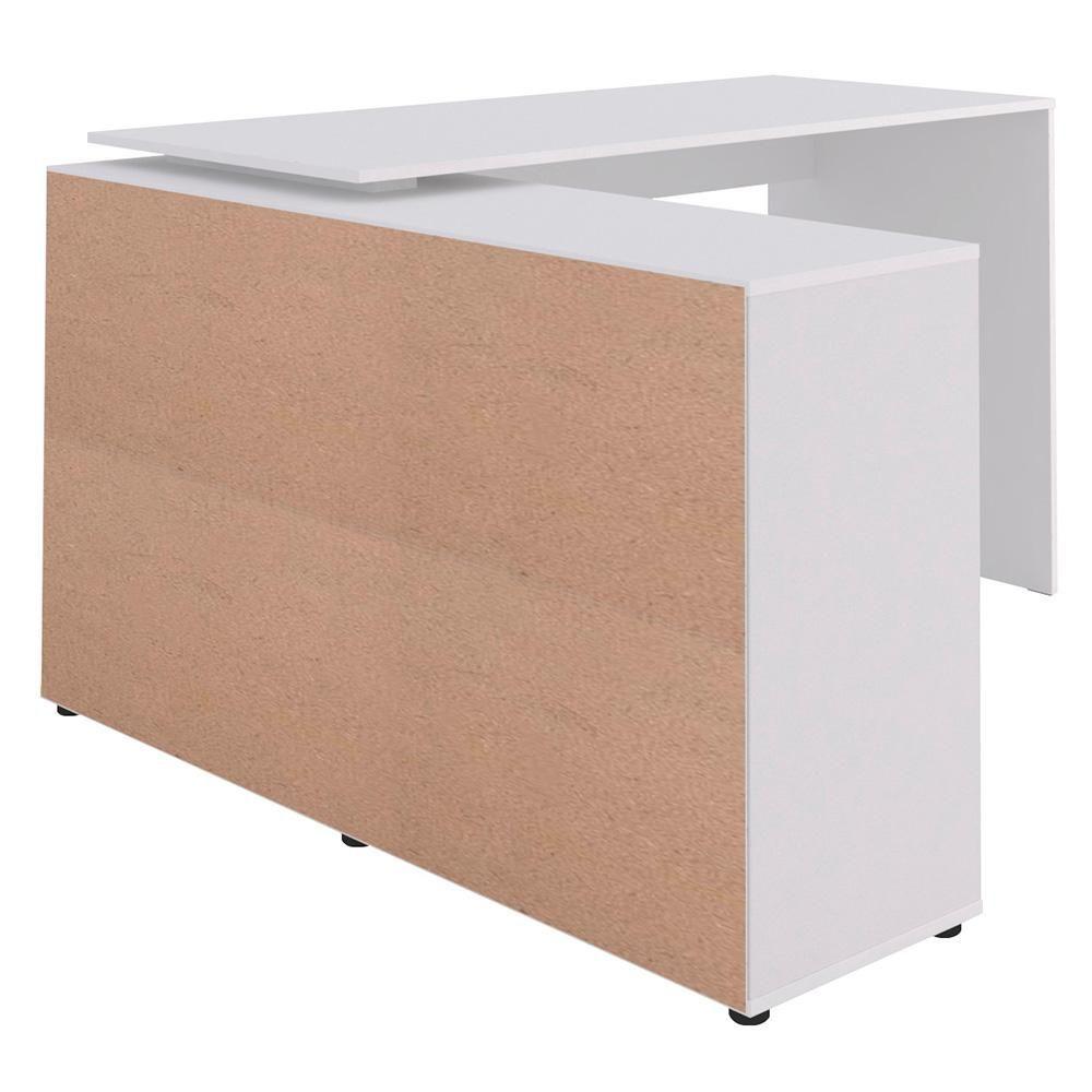 Mesa Escrivaninha Em L 140x130cm 8 Nichos Eron A06 Branco - Mpozenato
