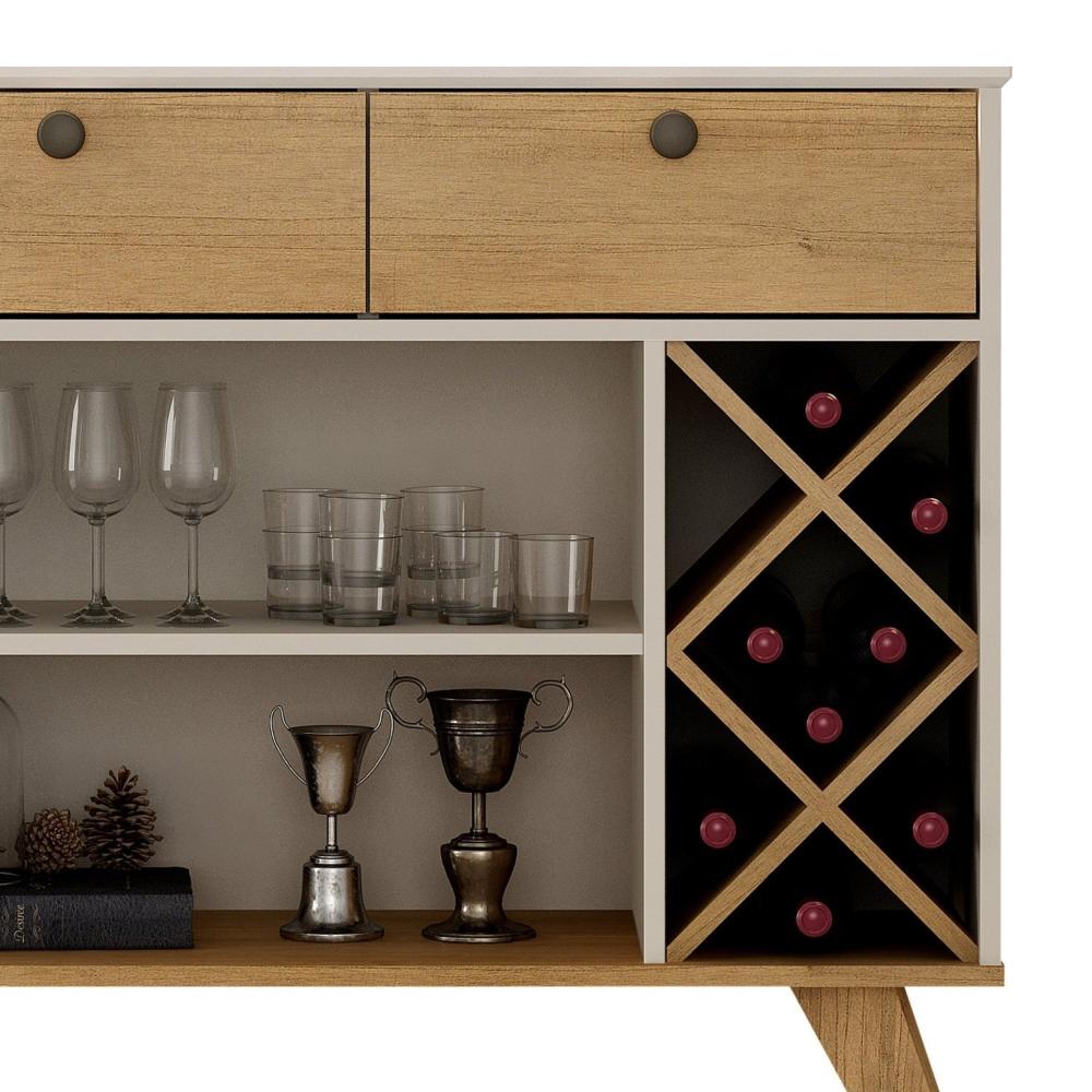 Buffet Aparador 2 Gavetas Alice Valdemóveis Off White/Cinamomo