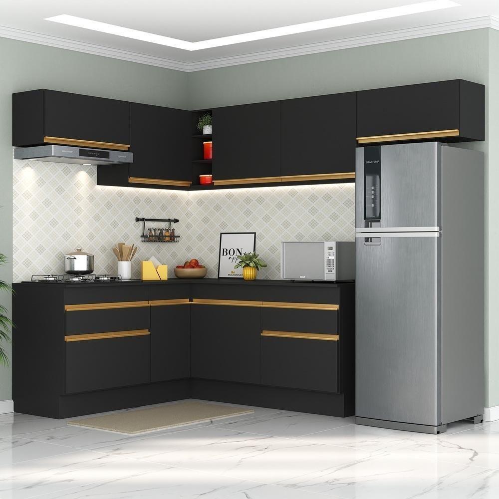 Armário De Cozinha Completa De Canto V214 Dourado