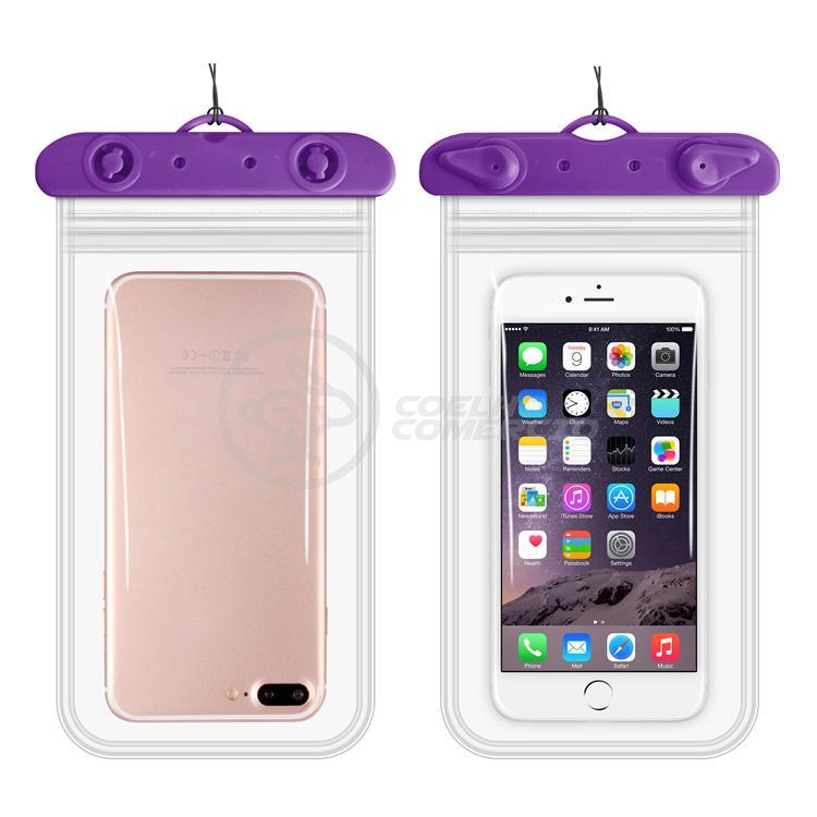 Miniatura Capa Bolsa A Prova Dágua Impermeável Universal Celular Roxo