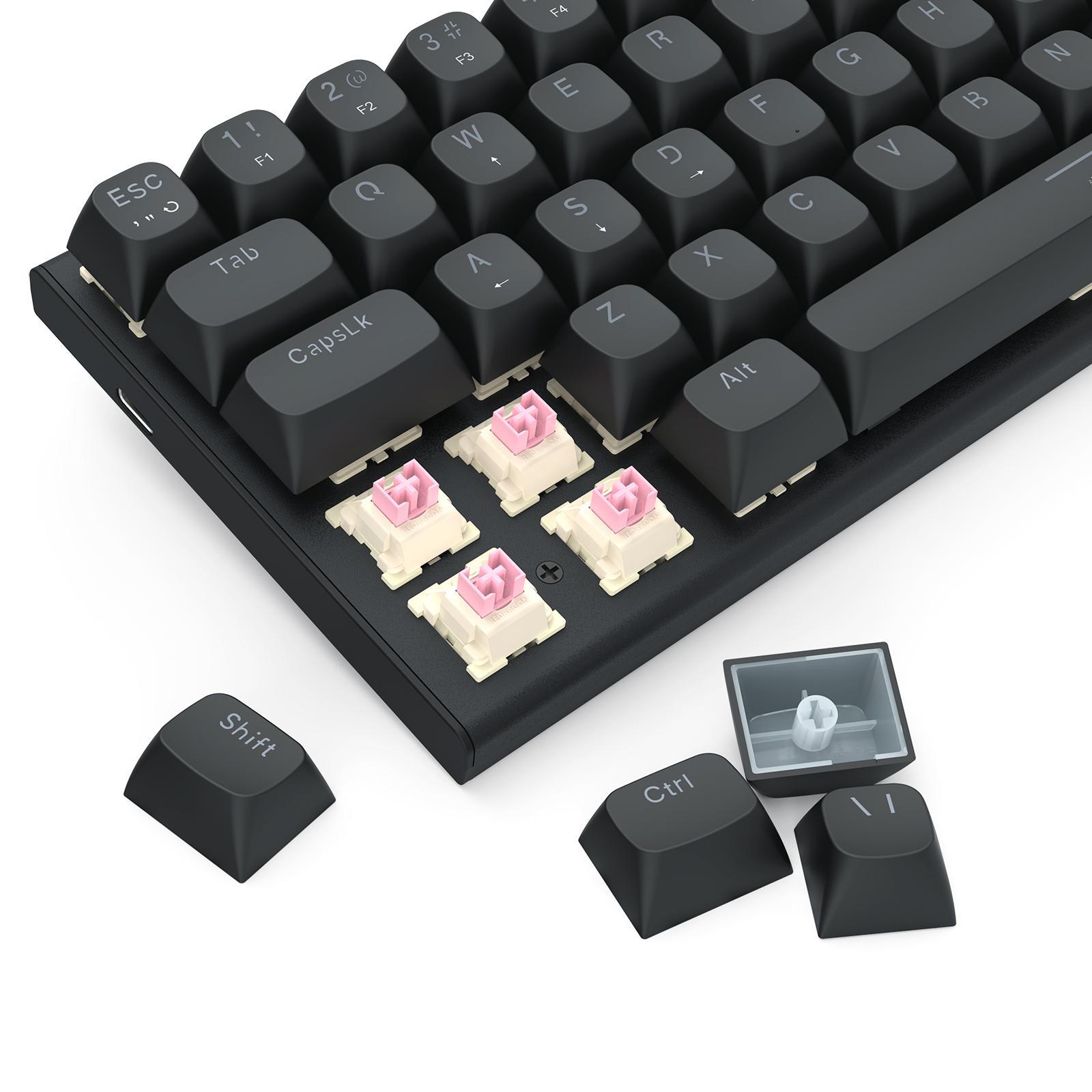 Teclado Magnético Redragon Fidd Rgb Preto 8K Switch Pink