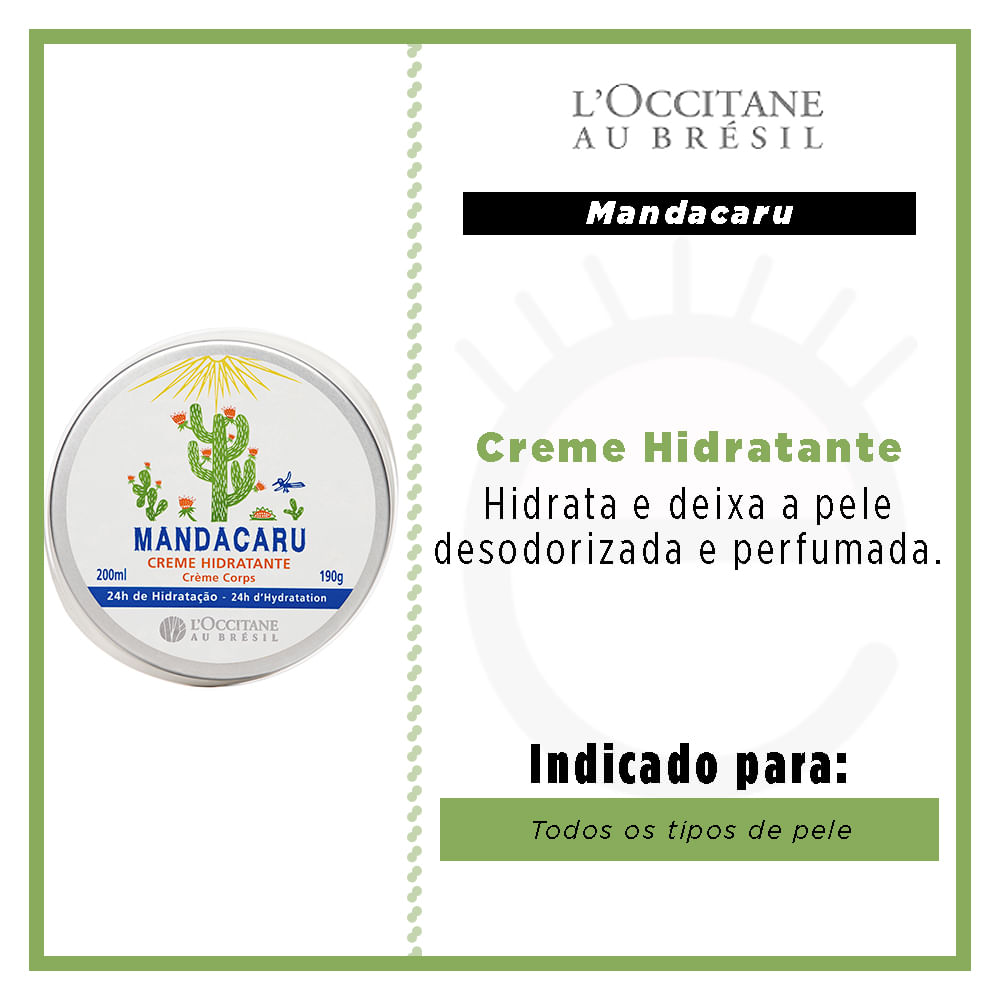 Miniatura Creme Hidratante Corporal L’Occitane au Brésil Mandacaru 200ml
