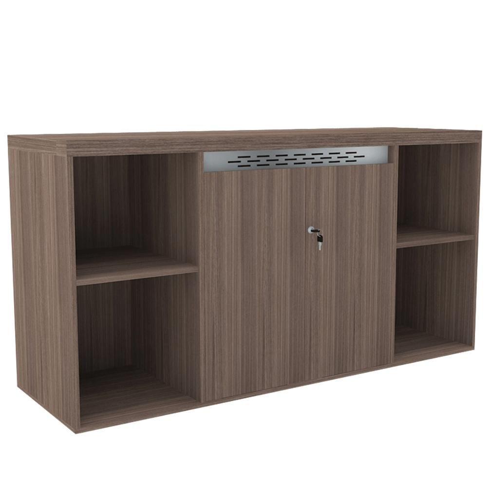 Miniatura Armário Baixo Credenza Pe50 Pandin 140 Cm (Largura) Em Mdp Walnut Com Quatro Nichos E Duas Portas