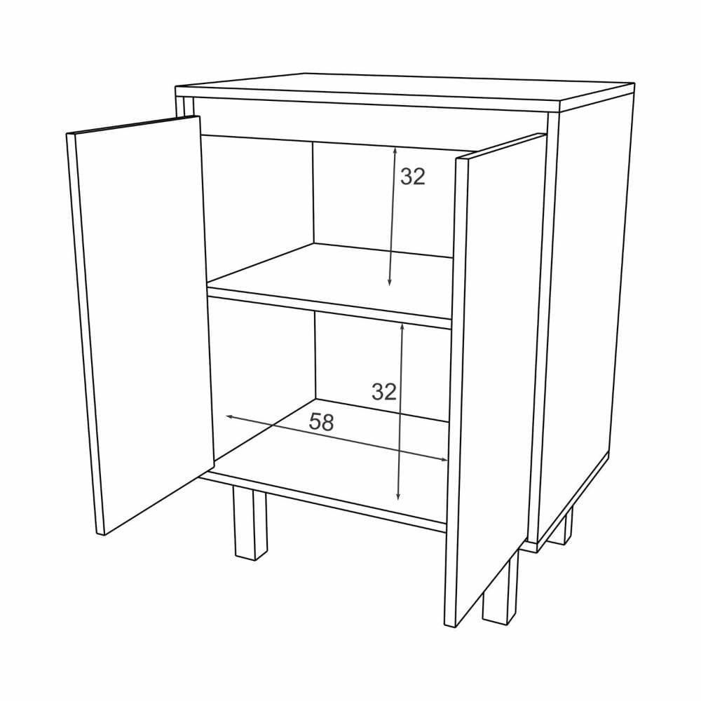 Gabinete para Banheiro com Espelheira Litto Estilare Preto/Amadeirado