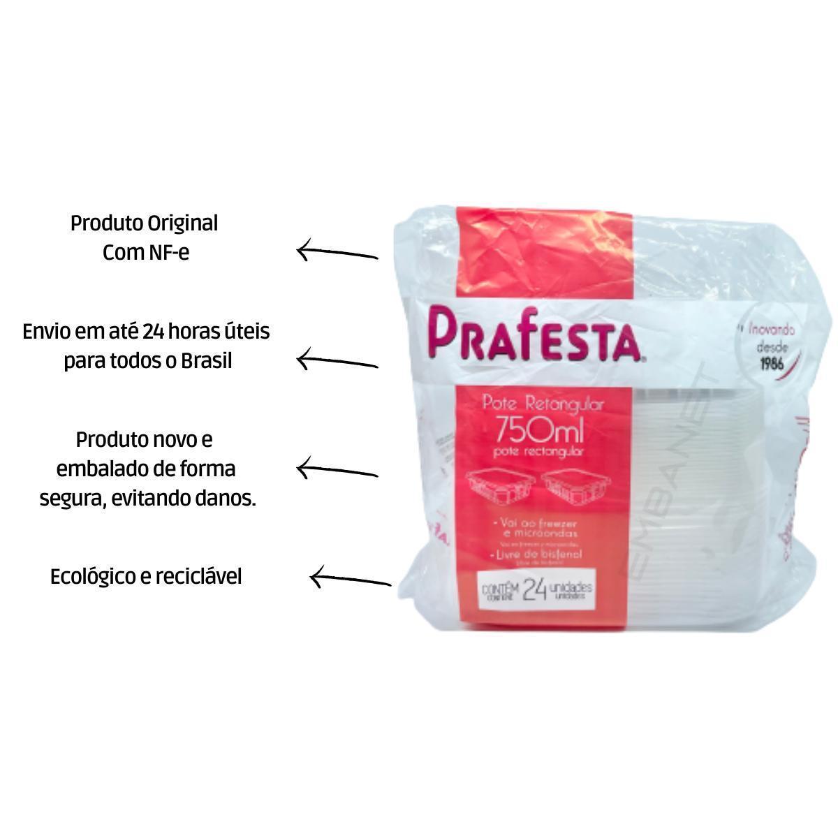 Miniatura Embalagem Descartável Marmita Fitness Pote C Tampa 750Ml 24U