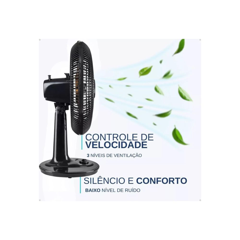 Ventilador de Mesa 40cm Ventimais Turbo 3 Vel Preto/Bronze 220v 220V