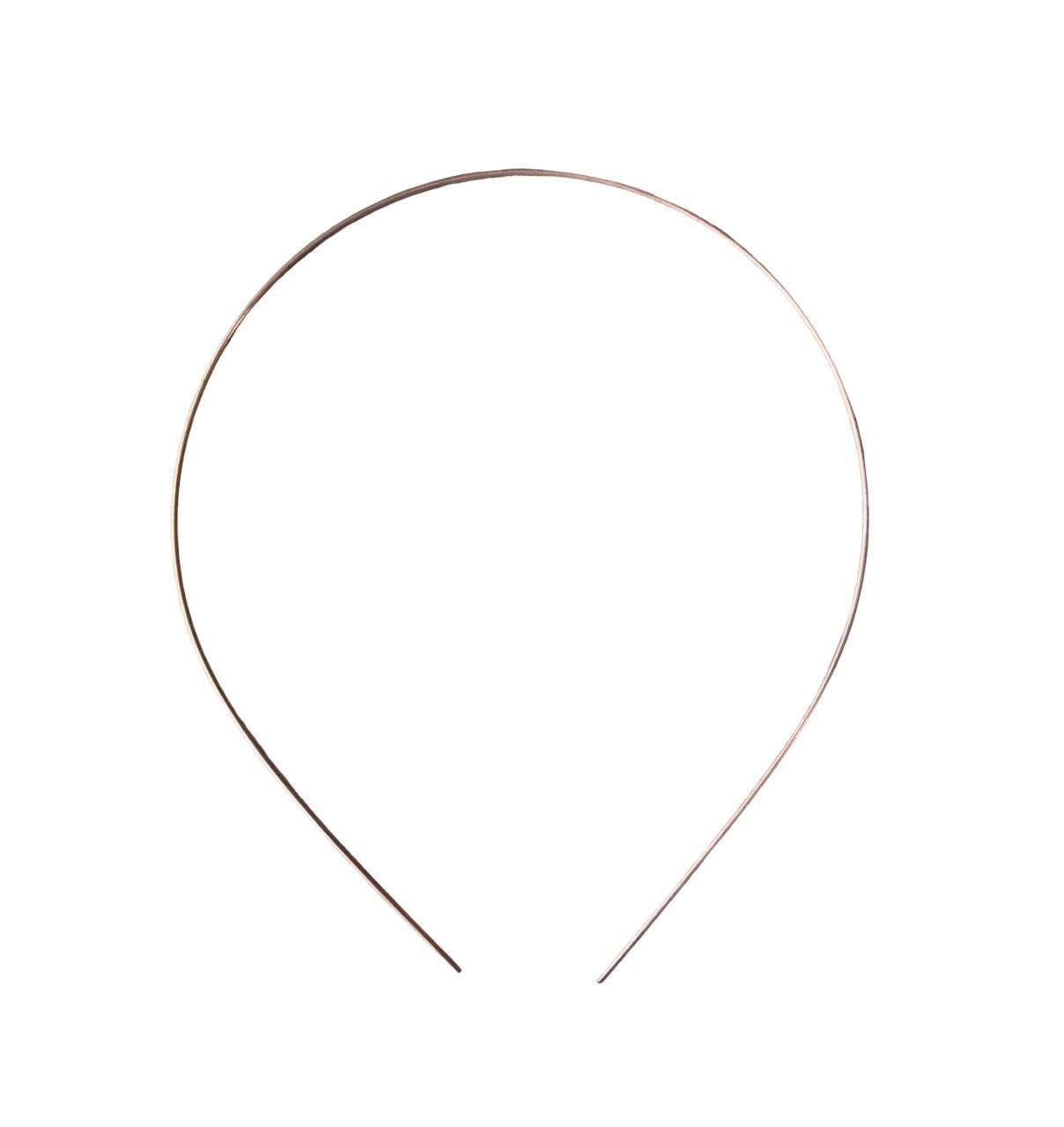 Miniatura Tiara Arco Metal Acessório De Cabelo Bronze Liso 14Cm