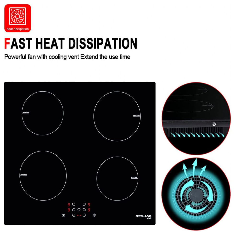 Miniatura Induction Cooktop 12 Inch, GASLAND Chef IH30BF 2 Burners Electric Induction Cooktop, Built in Induction Stovetop, 9 Power Levels, Sensor Touch 110v