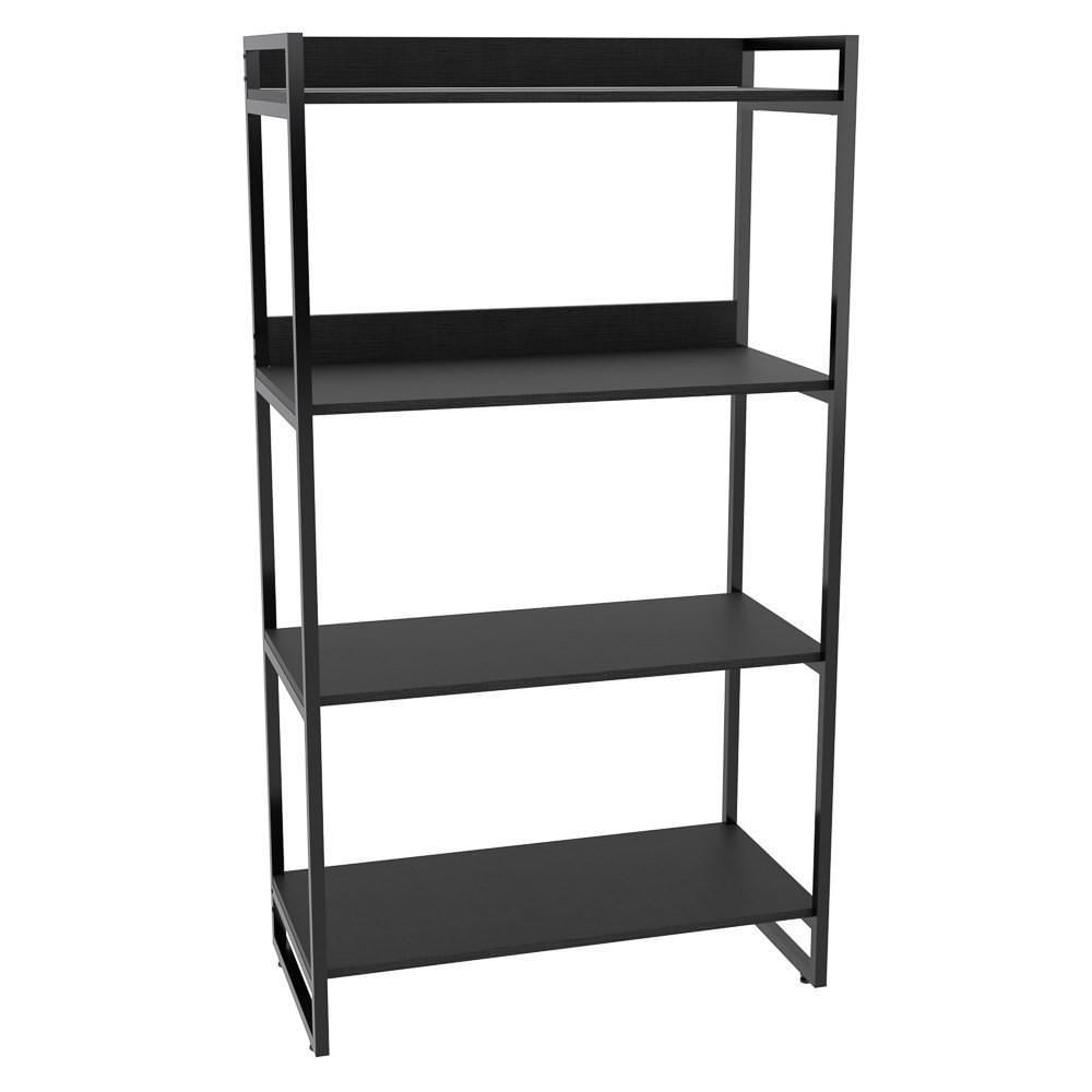 Miniatura Estante Livreiro Multiuso 80cm 4 Prateleiras Preto Onix