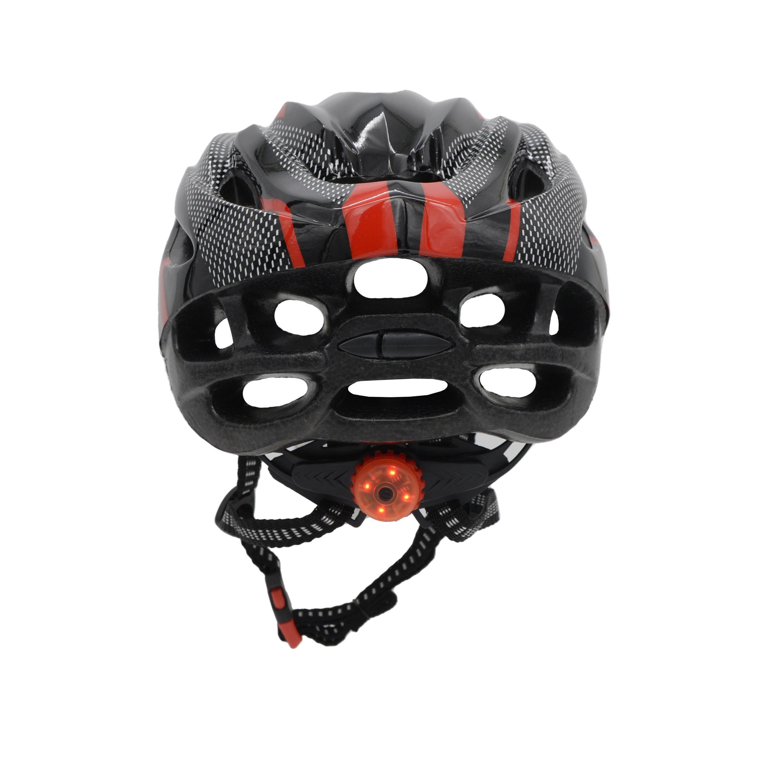 Miniatura Capacete Ciclismo Speed Preto/Vermelho Com Led Traseiro