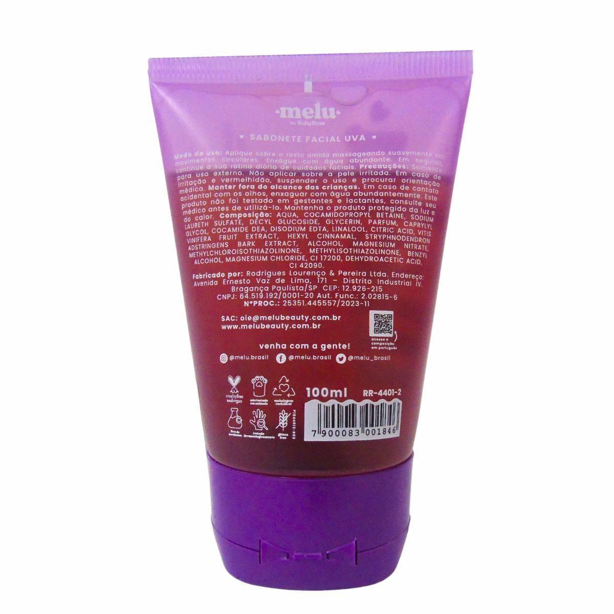 Miniatura Sabonete Facial Melu Uva Ruby Rose - Limpeza e Hidratação