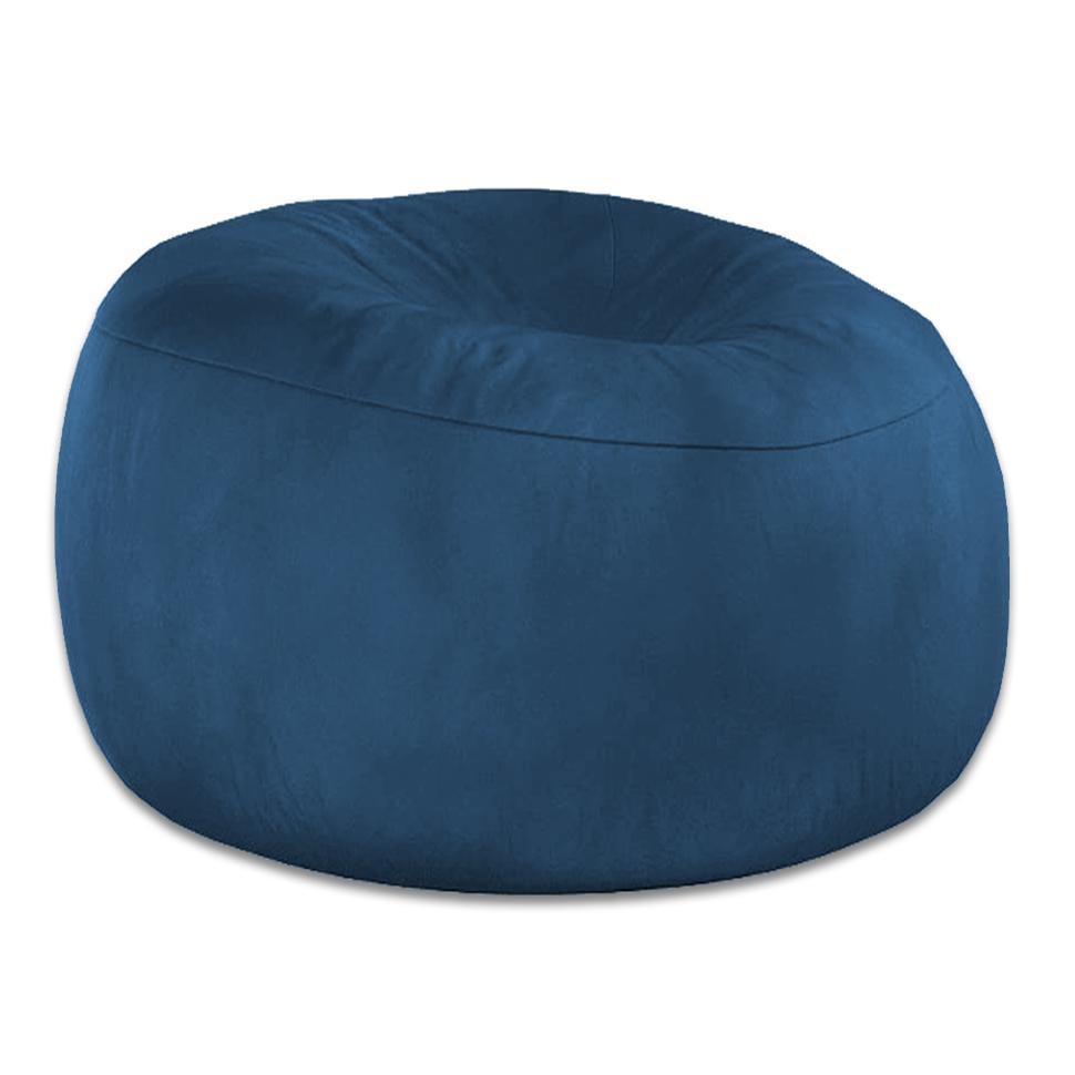Miniatura Puff Gigante Infantil Redondo Enchimento Suede 80Cm Preto