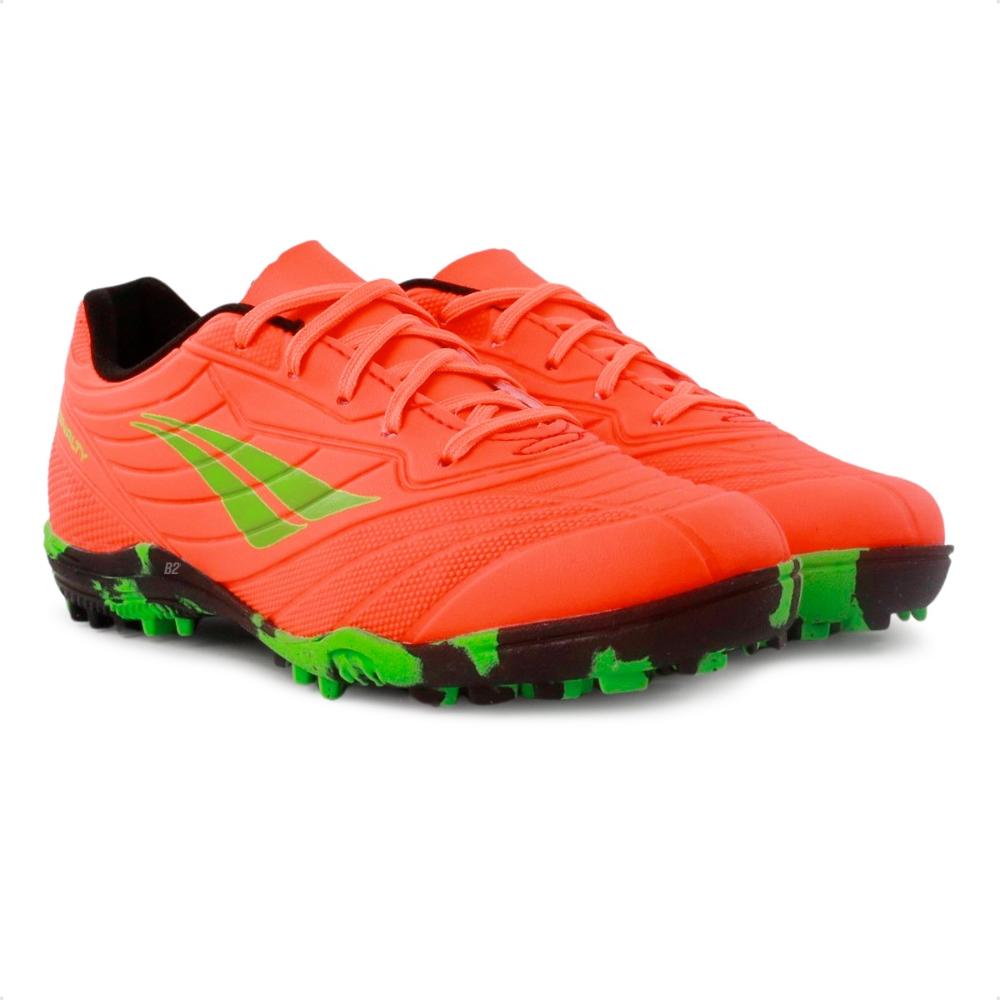 Miniatura Chuteira Society Penalty Matis Kids XXI Unissex Laranja / Verde - 28