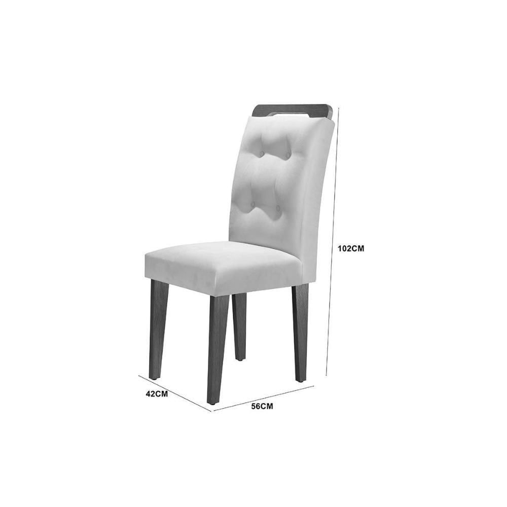 Miniatura Kit 2 Cadeiras Sala Jantar Imperatriz Madeira 2 Un Capuccino-linho Bege - Rufato