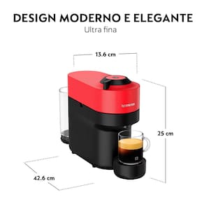 Cafeteira Nespresso Vertuo Pop com Kit Boas-Vindas – Vermelha 110V