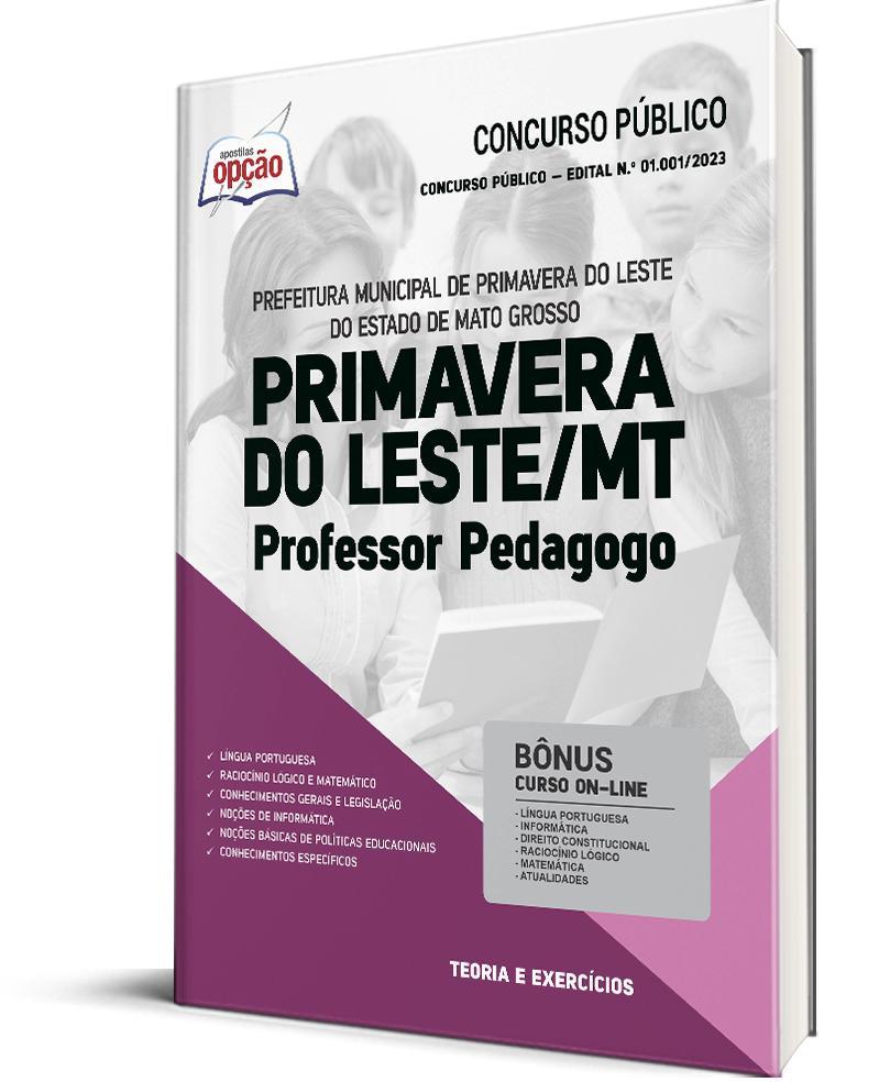 Miniatura Apostila Primavera Do Leste Mt 2023 - Professor Pedagogo