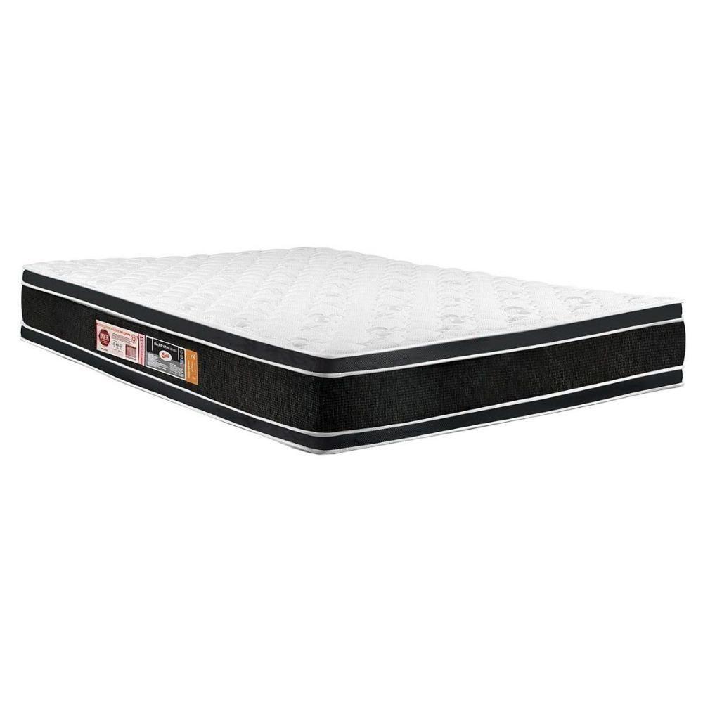 Miniatura Colchão Casal Espuma D33 Black White Air Double Face Euro Pillow (138x188x27) - Castor