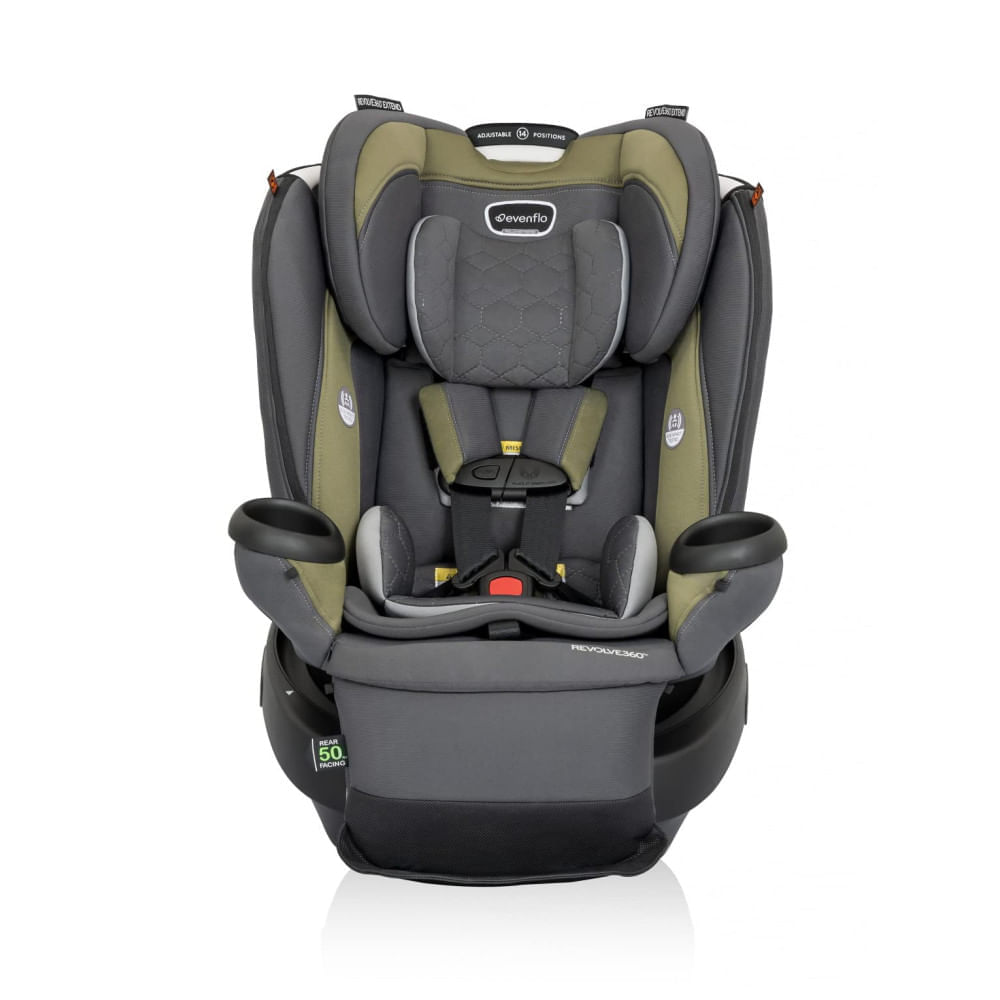 Miniatura Cadeira de Bebê para Carro, Giratória Multifuncional Gold Revolve360 Extend, Evenflo, Cinza e Verde 110v