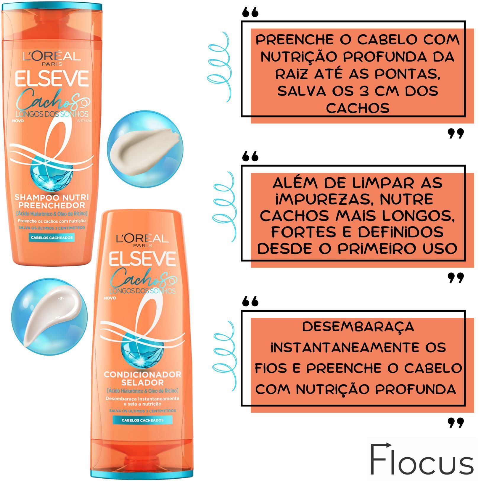 Miniatura Kit Elseve Cachos Longos Dos Sonhos Creme Anti-Travesseiro