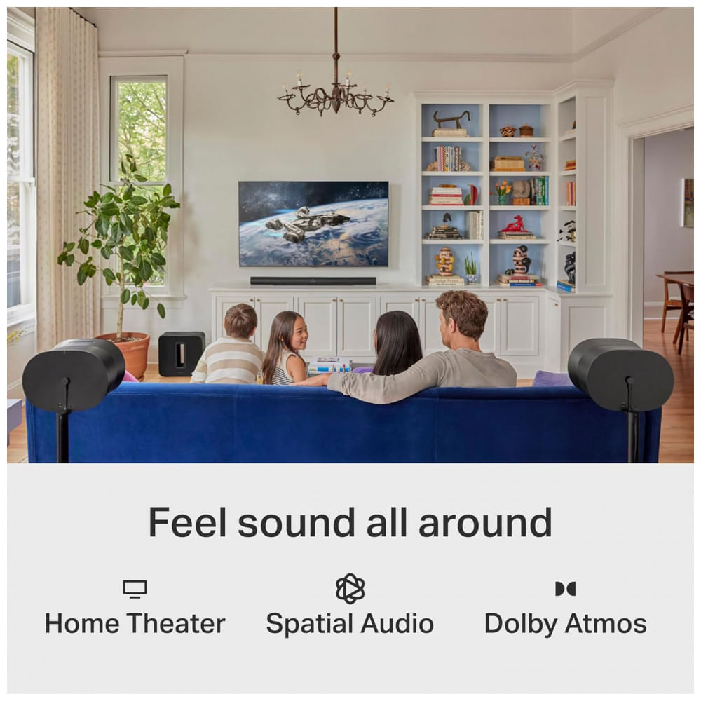Sonos Era 300 Caixa de Som Inteligente com Dolby Atmos, Áudio Espacial 3D, Wi-Fi 6, Bluetooth 5.0, USB-C, Controle por Voz – Preto Fosco