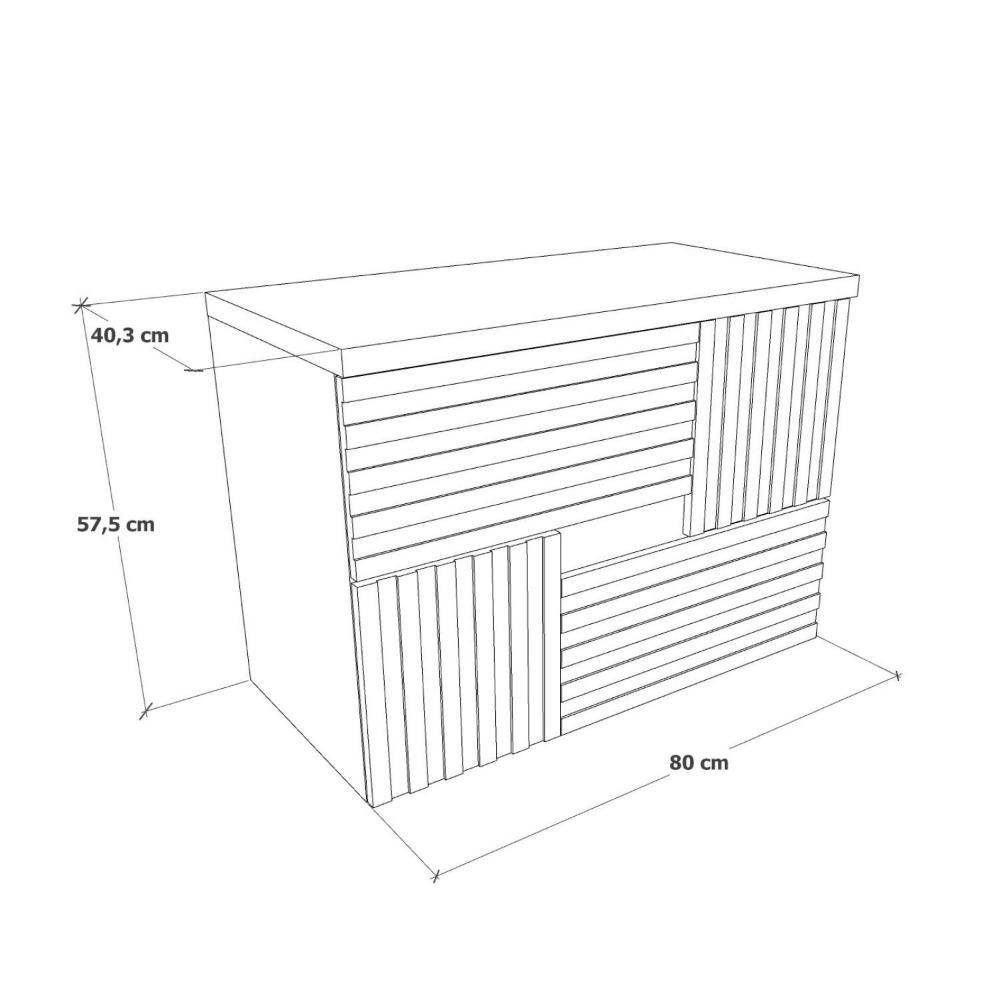 Miniatura Gabinete para Banheiro 80cm Bruna Darabas Agardi Branco