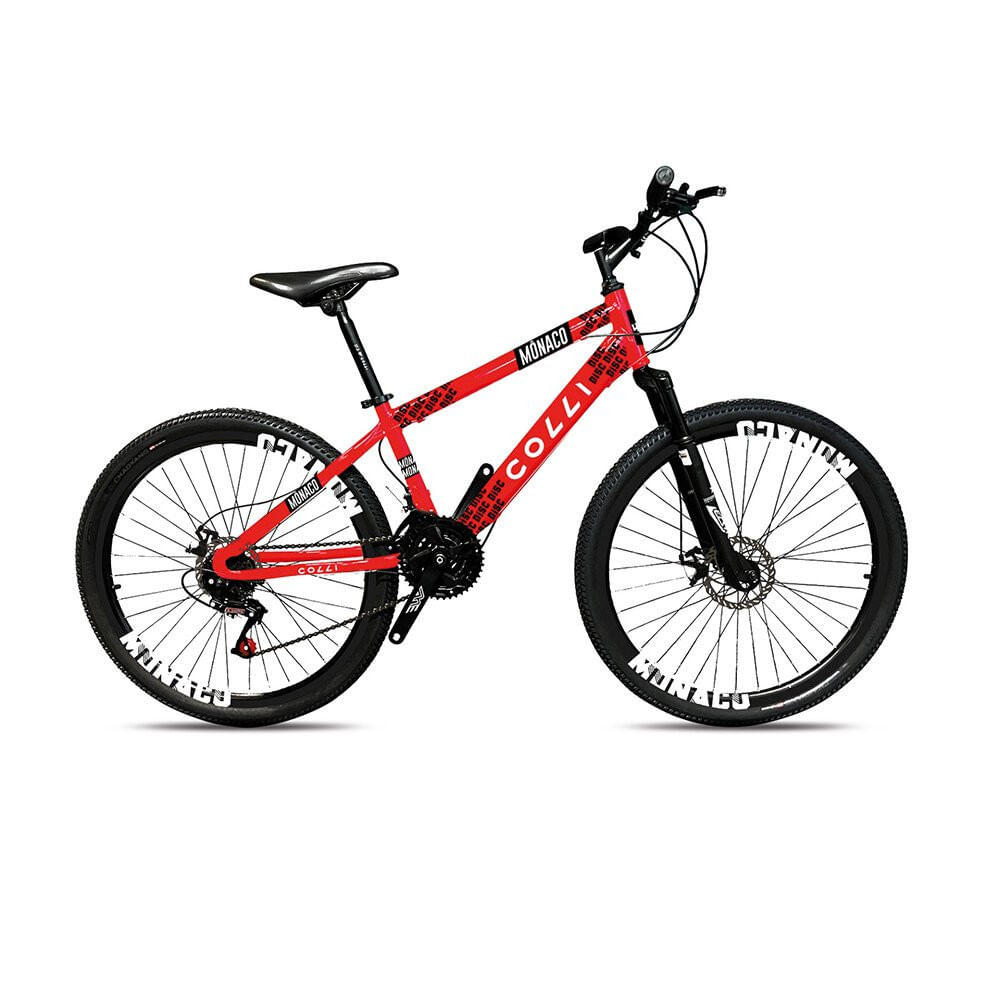 Miniatura Bicicleta Colli Mônaco Q18 Aro 26 Freio a disco 21 Velocidades Vermelho Vermelho