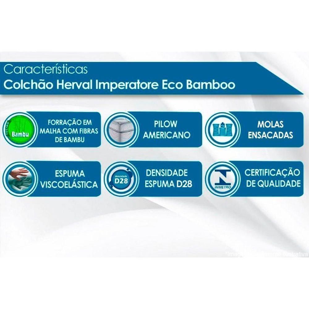 Miniatura Colchão Queen Visco Masterpocket Imperatore Eco Bamboo Euro Pillow (158x198x34) Herval