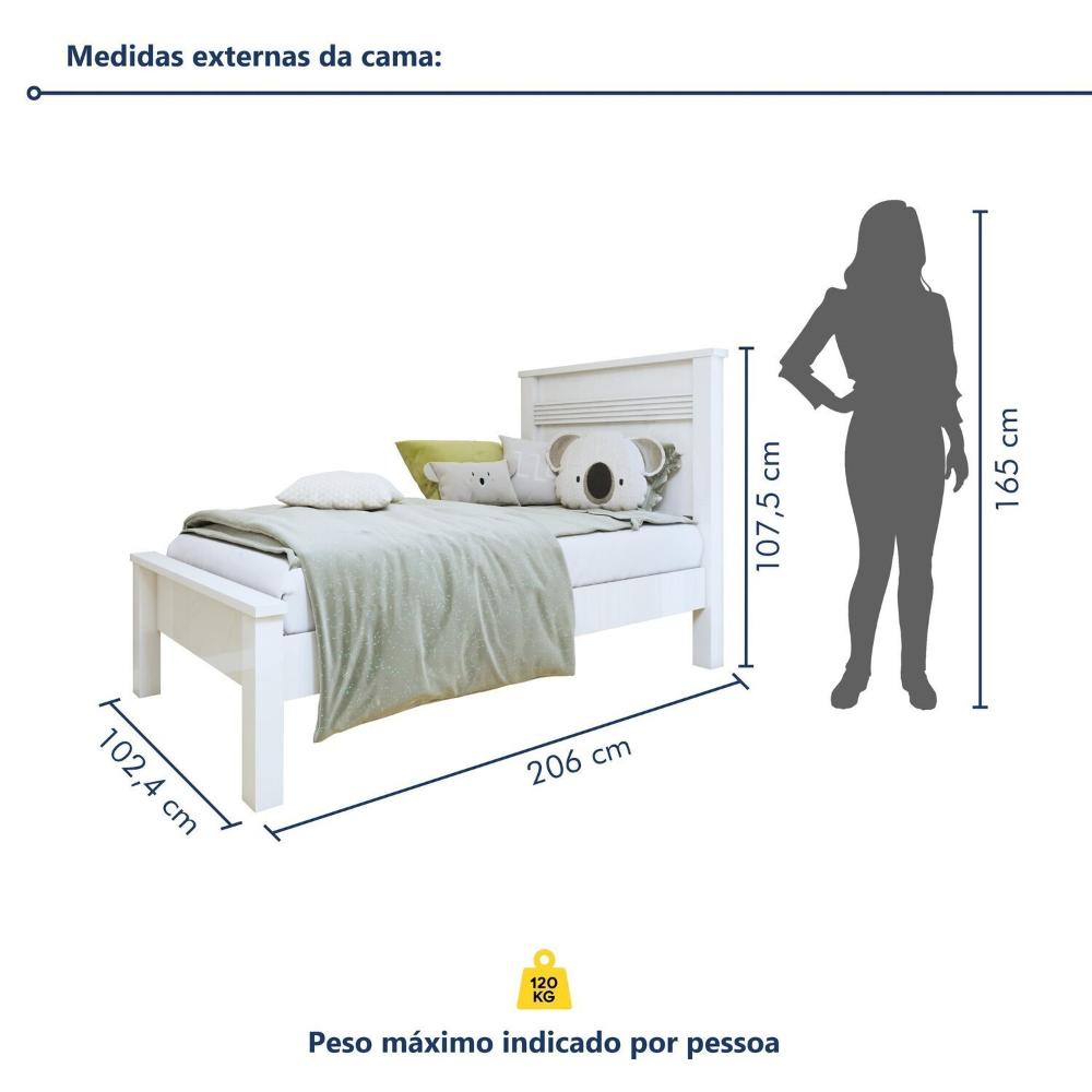 Quarto Infantil Completo Closet Eloá e Cama Irlanda Branco