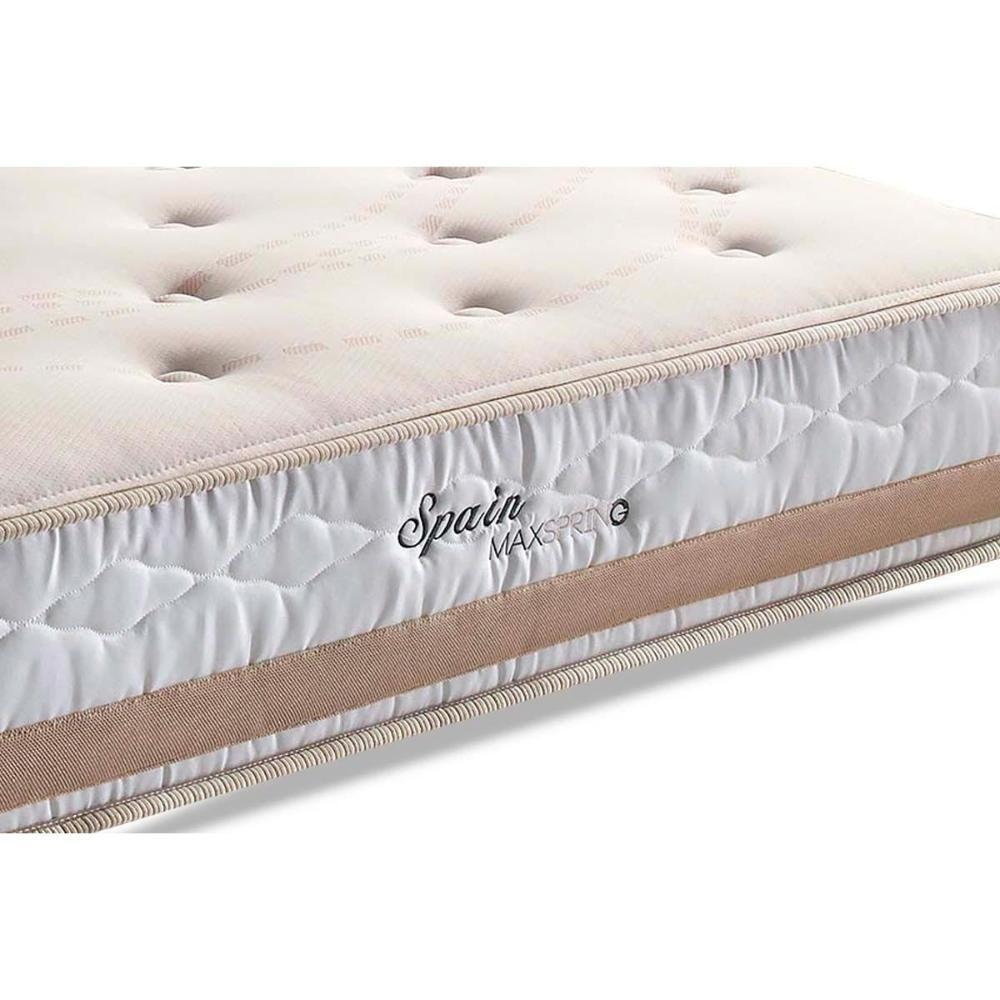 Miniatura Cama Box King: Colchão Molas Herval Maxspring Spain + Base Crc Courano White(193X203)