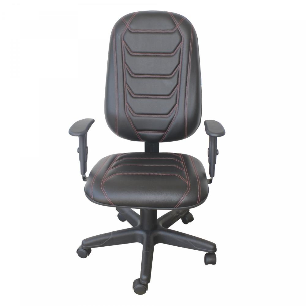 Miniatura Cadeira Gamer Spider Braço Regulável Modelo Presidente Ecoflex Costura Laranja