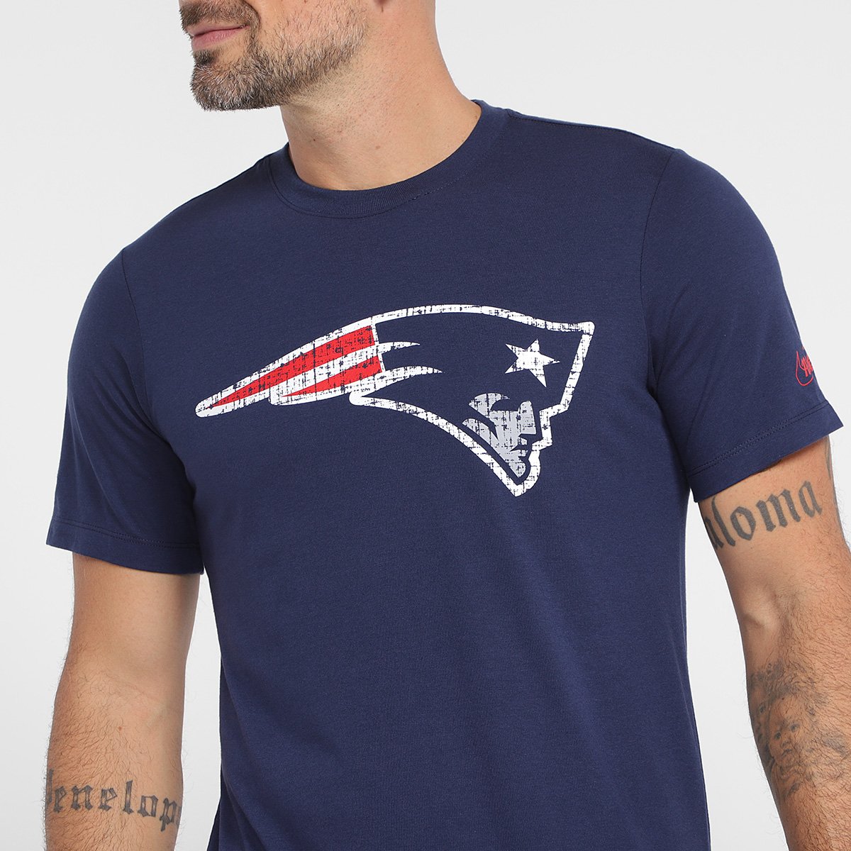 Miniatura Camiseta NFL New England Patriots Nike Masculina Marinho+Vermelho - G
