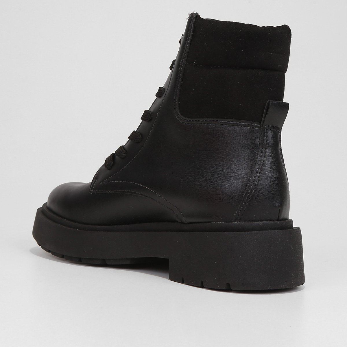 Miniatura Bota Coturno Sua Cia Tratorada Recorte Feminina Preto+Chumbo - 34