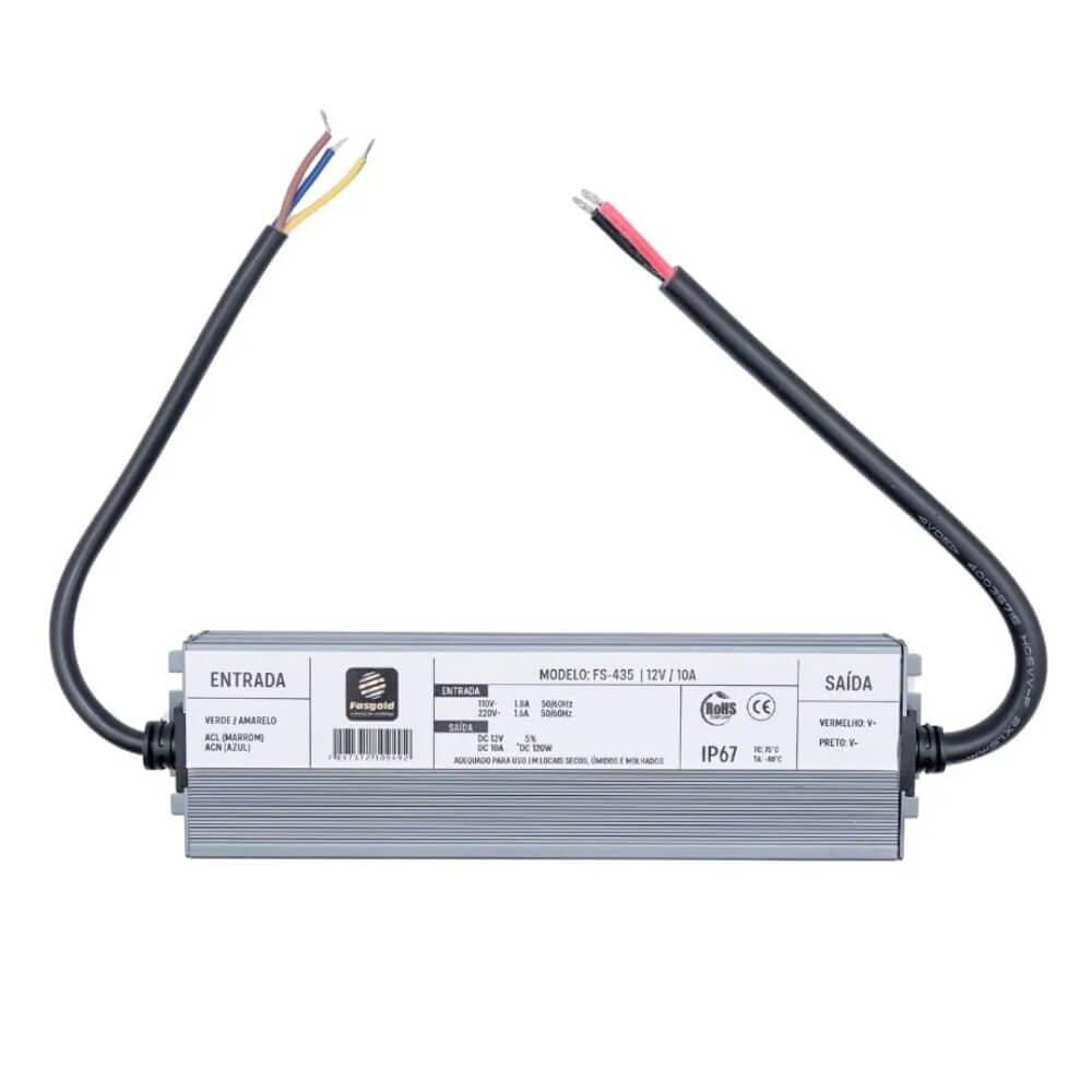 Miniatura Fonte 12V 10A Externa Blindada Ip67 A Prova D'Agua Cftv 120W
