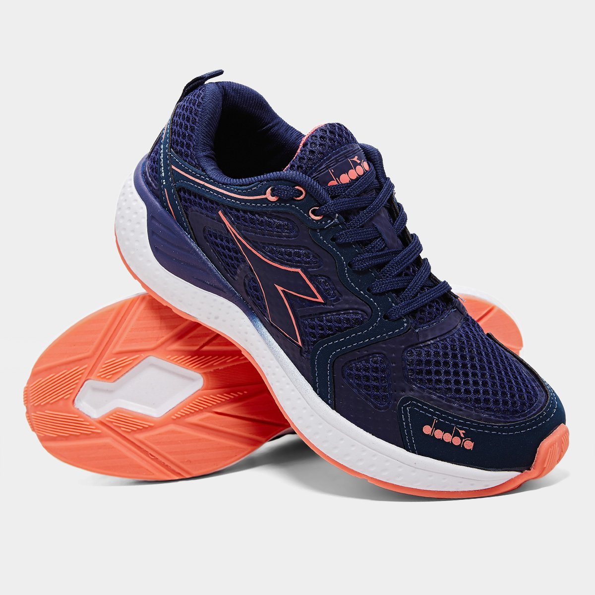 Miniatura Tênis Diadora Stratus II Feminino Marinho+Coral - 34